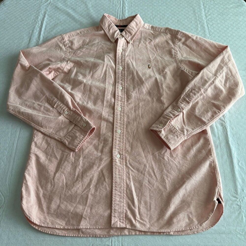 Ralph Lauren Men's Salmon Pink Button-Down Shirt L
